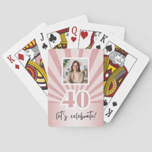 Anpassningsbar 40-årsdag rosa rand casinokort