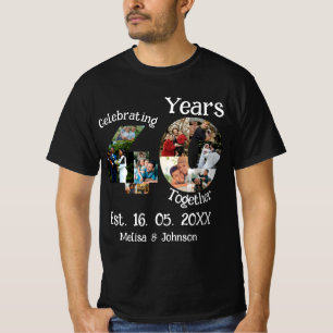 Anpassningsbar 40:e Bröllop-årsdagen 11 Fotokollag T Shirt