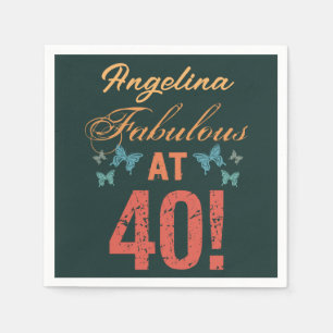 Anpassningsbar 40:e födelsedag Fabulous Pappersservett