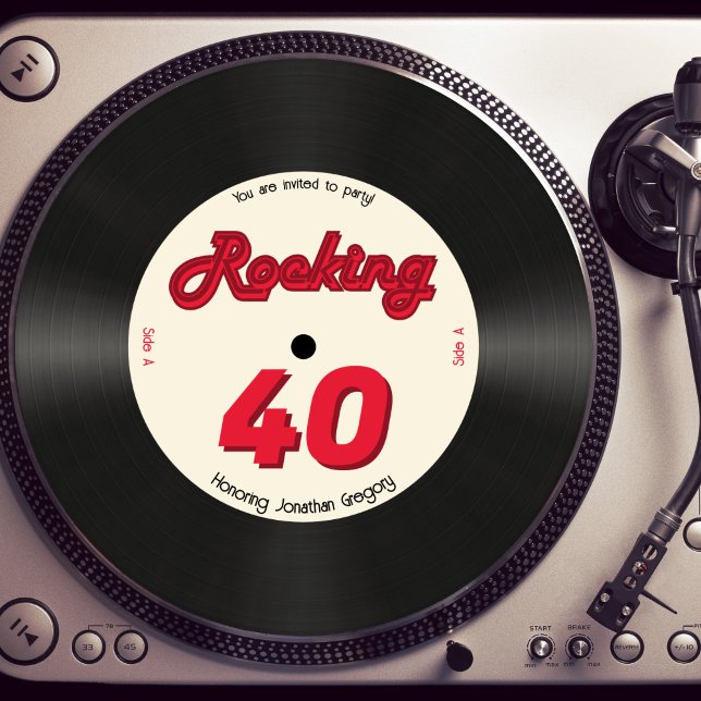 Anpassningsbar 40:e födelsedagskalenlige Retro Mus Inbjudningar (Skapare uppladdad)