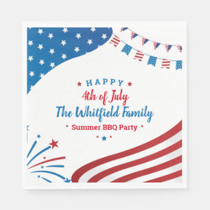 Anpassningsbar 4:e juli Familjesommartid BBQ Party Pappersservett