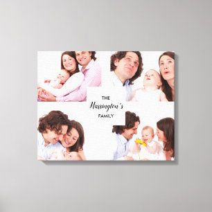 Anpassningsbar 4-familjefoton Samla rektangel Ram Canvastryck