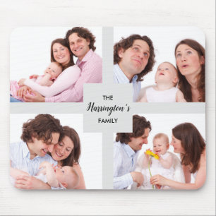 Anpassningsbar 4-familjefoton Samla rektangel Ram Musmatta