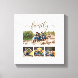 Anpassningsbar 4-familjens fotokollage Cute Script Canvastryck