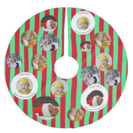 Anpassningsbar 4-foto 🎄 Helgdag jul Julgransmatta Borstad Polyester