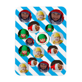 Anpassningsbar 4-foto 🎄 Helgdag jul Magnet