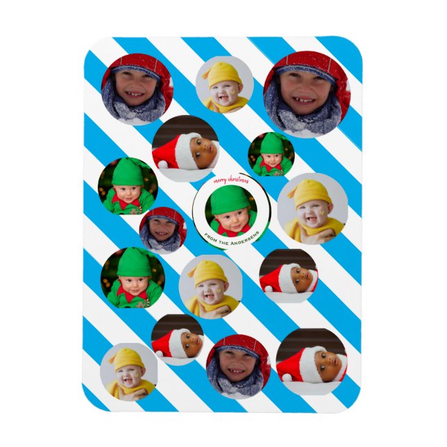 Anpassningsbar 4-foto 🎄 Helgdag jul Magnet (Vertikal)