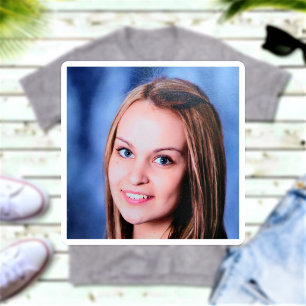 Anpassningsbar 4 Foto Personlig Fabric Clothing Klistermärke