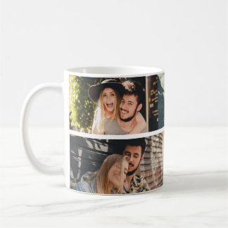 anpassningsbar 4 fotokollage kaffe mugg