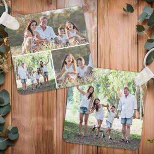 Anpassningsbar 4 Fotokollage Modern enkel familj Nyckelring