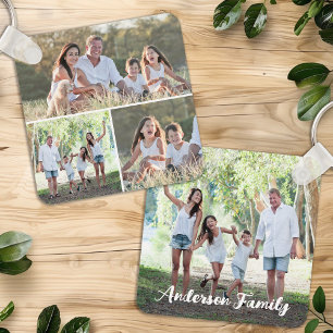 Anpassningsbar 4 Fotokollage Modern Family Personl Nyckelring