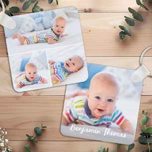 Anpassningsbar 4 Fotokollage Modern Personlig Baby Nyckelring