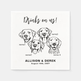 Anpassningsbar 4 Hundar dricker mig Pappersservett