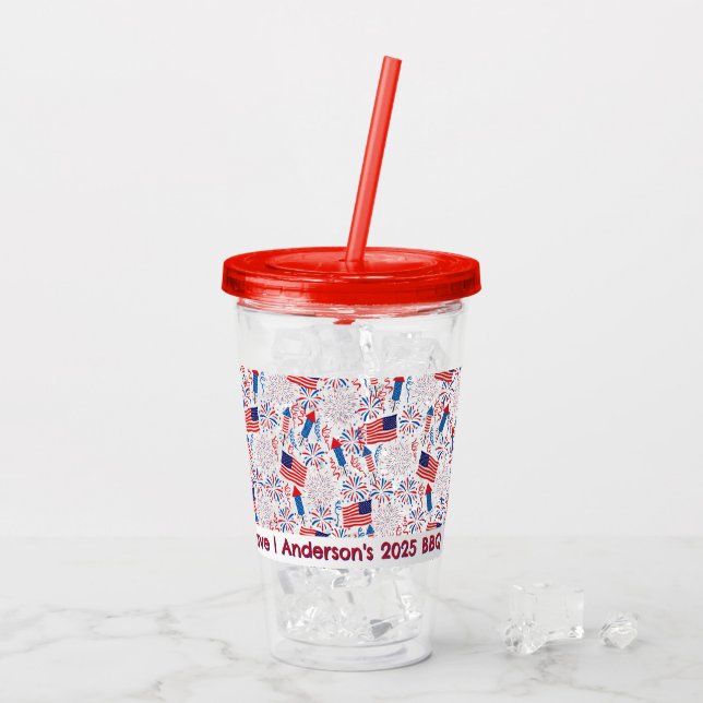 Anpassningsbar 4 juli take away mugg (Baksida Ice)