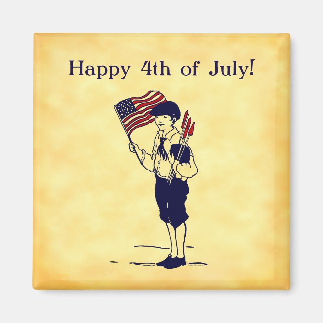 Anpassningsbar 4 juli USA Flagga och Fireworks Mag Magnet (Framsidan)