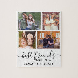 Anpassningsbar 4 Photo Collage Best Friends BFF Pussel