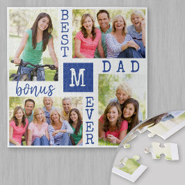 Anpassningsbar 4 Photo Collage Blue Best Bonus Pap Pussel