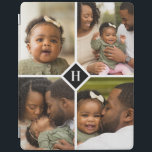 Anpassningsbar 4 Photo Collage Family Monogram iPad Skydd<br><div class="desc">En speciell personlig med fyra av dina anpassningsbar-foton och ett första monogram. Använda verktygen designa om du vill lägga till ytterligare text i valfritt teckensnitt och färg. Ladda upp fler foton, redigera bakgrunden färg eller välj från hela fodral stilar för enheten. Anpassningsbarnas caseser gör en unik present till Mors dag,...</div>