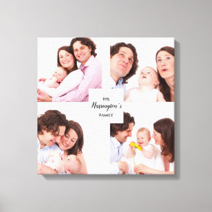 Anpassningsbar 4 Sektionsfamiljens fotokollage-kva Canvastryck