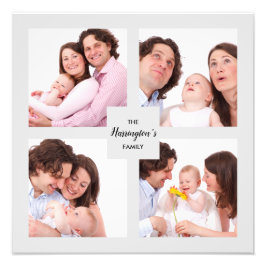 Anpassningsbar 4 Sektionsfamiljens fotokollage-kva Fototryck