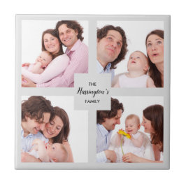 Anpassningsbar 4 Sektionsfamiljens fotokollage-kva Kakelplatta