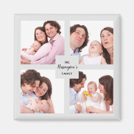 Anpassningsbar 4 Sektionsfamiljens fotokollage-kva Magnet