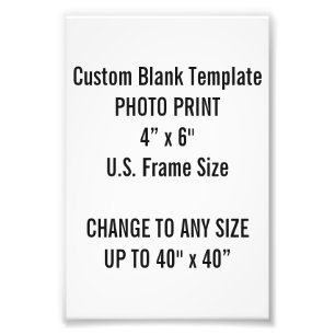 Anpassningsbar 4 tum x 6 tum fotoutskrift (US Ram Fototryck