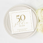 Anpassningsbar 50:e Bröllop-årsdagen Elegant Pappersservett<br><div class="desc">I 50 år av kärlek med vår anpassningsbar-årsservetter! Skriptet elegant i guld lägger till en aning lyx till firande. Skål för att hålla kärlek!</div>