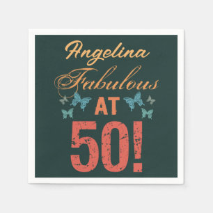 Anpassningsbar 50:e födelsedag Fabulous Pappersservett