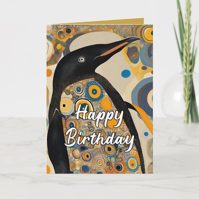 Anpassningsbar 50:e födelsedagen Art nouveau Pengu Tack Kort (Framsida)