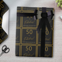 Anpassningsbar 50 Fabulous Birthday Guld Black