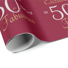 Anpassningsbar 50 och Fabulous Guld Red 50 Birthda