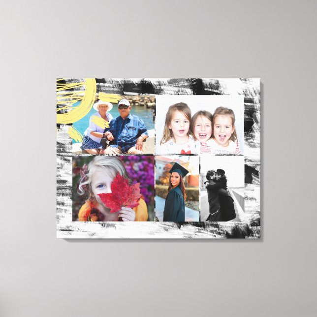 Anpassningsbar 5 Abstrakt för svart och vitt Canvastryck (Framsida)