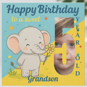 Anpassningsbar 5:e födelsedagen Elephant Sweet you Kort
