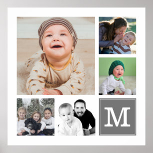 Anpassningsbar 5 Photo Collage Instagram Gallery M Poster
