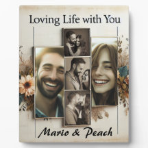 Anpassningsbar 5 Photo Collage Tabletop Plaque