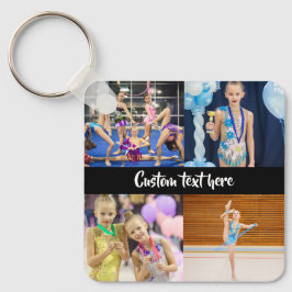 Anpassningsbar 5 Photos Collage Gymnastics Black W Nyckelring