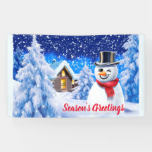 Anpassningsbar 5' x 3' Julvinylbanderollen Snö