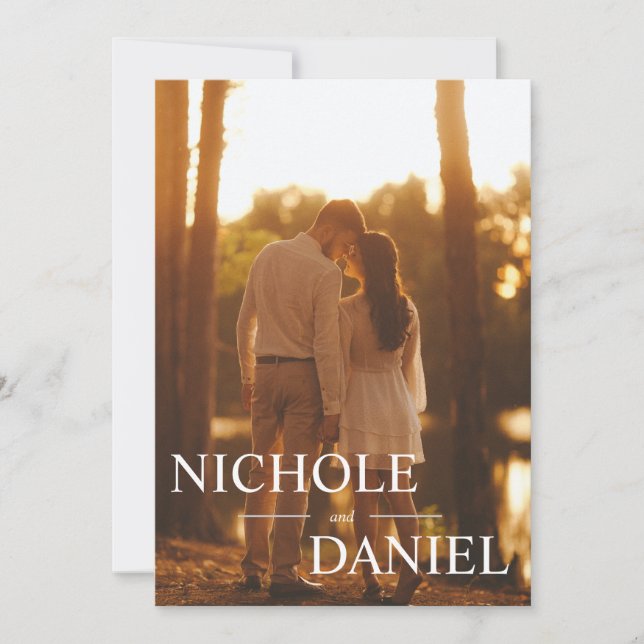 Anpassningsbar 6 Foto Trendig Bröllop spara datum- Inbjudningar (Framsida)