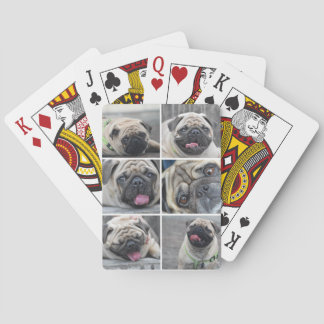 Anpassningsbar 6 fotokollage hund-älskare casinokort