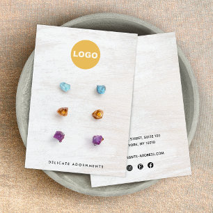Anpassningsbar 6 Hål White Wood Earring Visning Ho Visitkort