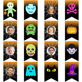 Anpassningsbar 6 Photo Halloween fest Happy hallow Vimplar