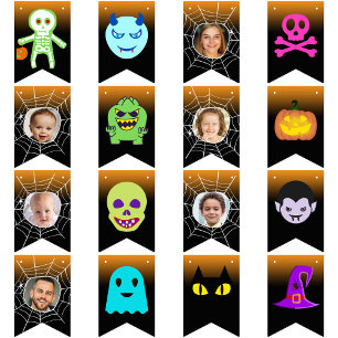 Anpassningsbar 6 Photo Halloween fest Happy hallow Vimplar