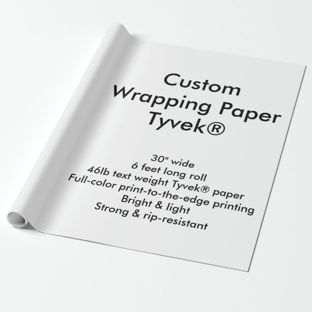 Anpassningsbar 6' Tyvek® som slår in papper rulle Presentpapper (Utrullad)