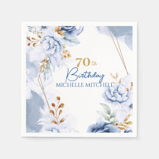 Anpassningsbar 70: Blåblått Guld Pappersservett