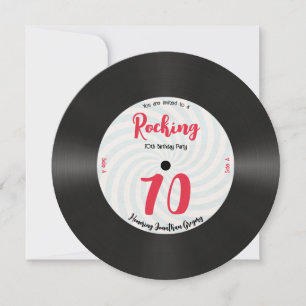 Anpassningsbar 70:e födelsedagskalenlige Retro Mus Inbjudningar