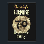 Anpassningsbar 70th SURPRISE Födelsedagsfest W842 Inbjudningar<br><div class="desc">Den här designen med guld ro och vild är en roligt och ett festligt sätt för inbjudan till en SURPRISE 70-årsdag.Text är anpassade. Du kan experimentera med olika papprare typer genom att klicka på fliken "Inbjudningsalternativ" i det övre högerna. Jag rekommenderar den här designen på den förstklassiga metalliska pappra, som...</div>