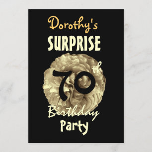 Anpassningsbar 70th SURPRISE Födelsedagsfest W842 Inbjudningar
