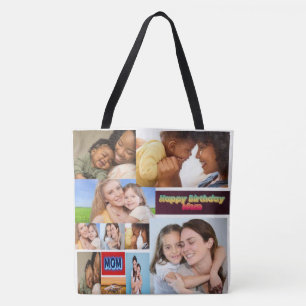 Anpassningsbar 7 Fotokollage Tote Bag Tygkasse