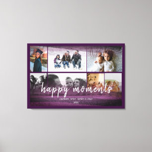 Anpassningsbar 7 Foton med Burgundy Abstrakt Ram Canvastryck